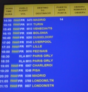 quadro de avisos_Aeroporto de Girona
